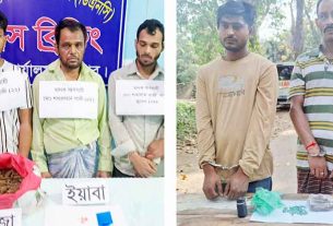 চাঁদপুরে মাদকবিরোধী অভিযানে পিতা-পুত্রসহ পাঁচজন আটক