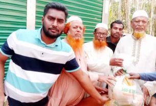 হাইমচরে দেশ ও প্রবাস মানবিক ফাউন্ডেশনের উদ্যোগে ইফতার সামগ্রী বিতরণ