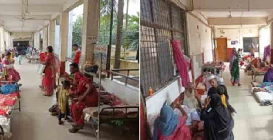 চাঁদপুর ২৫০ শয্যা বিশিষ্ট সরকারি হাসপাতাল রোগীর চাপে বিপর্যস্ত, বারান্দা ও ফ্লোরেই চলছে চিকিৎসা