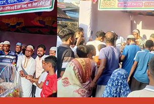 চাঁদপুরে ঈদে মিলাদুন্নবী উপলক্ষে রেলওয়ে শ্রমিক দলের মিষ্টি বিতরণ