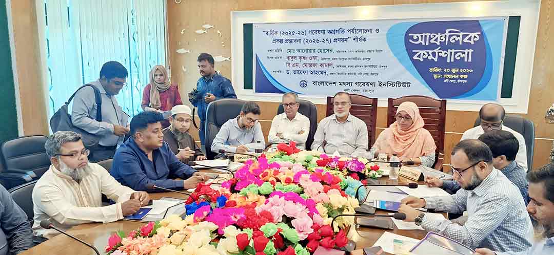চাঁদপুরে মৎস্য গবেষণা ইনস্টিটিউটের নদী কেন্দ্রের আঞ্চলিক কর্মশালা অনুষ্ঠিত