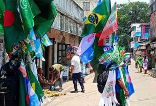 চাঁদপুরে বিশ্বকাপ উন্মাদনা: পতাকা-জার্সিতে রঙিন শহর ও গ্রাম