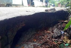 হাইমচরের প্রধান সড়কে সুড়ঙ্গ, বাড়ছে দুর্ঘটনার শঙ্কা