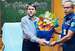 চীফ জুডিসিয়াল ম্যাজিস্ট্রেটের সাথে নবাগত পুলিশ সুপারের সৌজন্য সাক্ষাৎ
