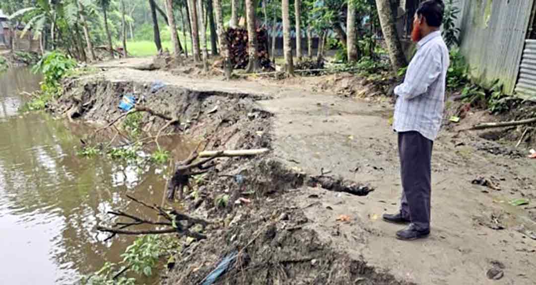 মতলবে টানা বৃষ্টিতে গ্রামীণ সড়ক ক্ষতিগ্রস্ত, ঝুঁকিতে উন্নয়ন প্রকল্প